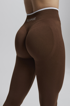  Zestaw POWER Legginsy + T-shirt ciemny brąz