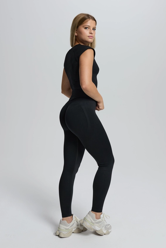  Zestaw POWER Legginsy + T-shirt czarny