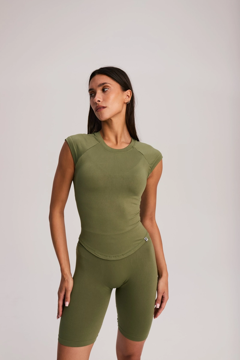  Zestaw POWER Legginsy + T-shirt oliwkowy